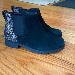 Girls sorel booties, black